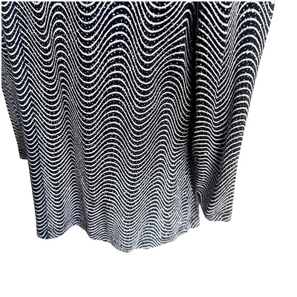 John Robert’s Wavy Design Sparky Party Top Vintage Size 18W Petite Black Silver - Picture 5 of 12